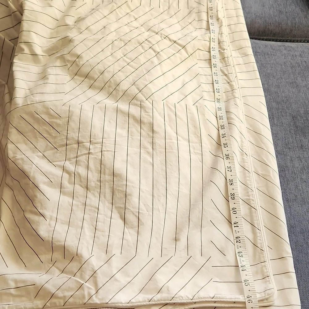 Lacoste Doubles Collection White Striped Cotton Duvet Set Sz Full